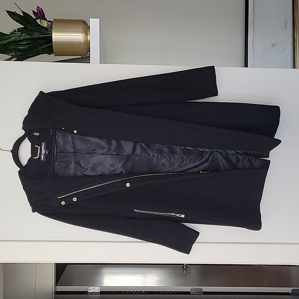 Karl Lagerfeld Wool Hooded Jacket